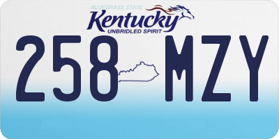 KY license plate 258MZY