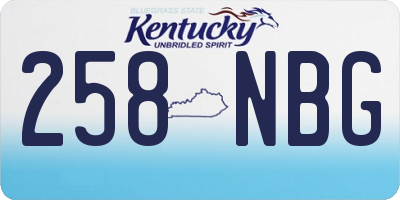 KY license plate 258NBG