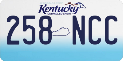 KY license plate 258NCC