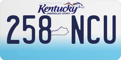 KY license plate 258NCU