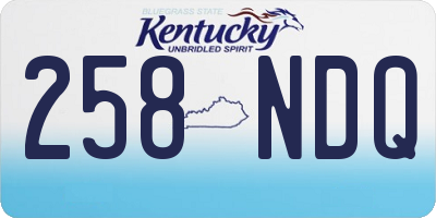 KY license plate 258NDQ