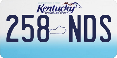 KY license plate 258NDS