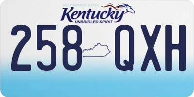 KY license plate 258QXH