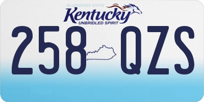 KY license plate 258QZS