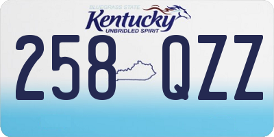 KY license plate 258QZZ