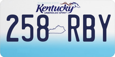 KY license plate 258RBY