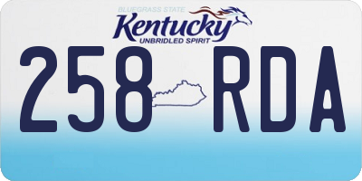 KY license plate 258RDA