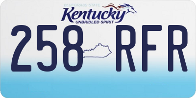 KY license plate 258RFR