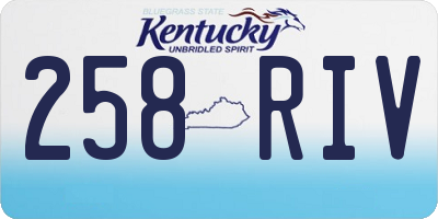KY license plate 258RIV