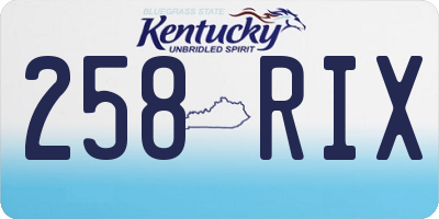 KY license plate 258RIX