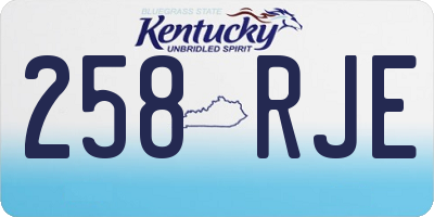 KY license plate 258RJE