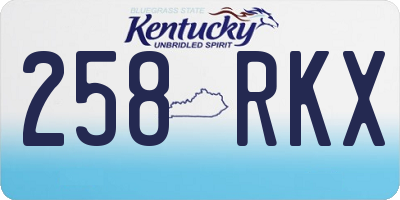 KY license plate 258RKX