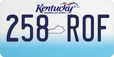 KY license plate 258ROF