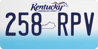 KY license plate 258RPV