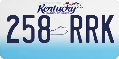 KY license plate 258RRK