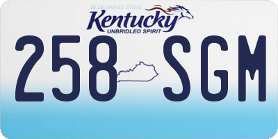 KY license plate 258SGM