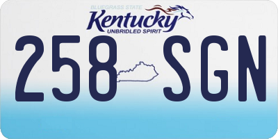 KY license plate 258SGN