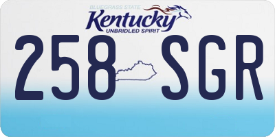 KY license plate 258SGR