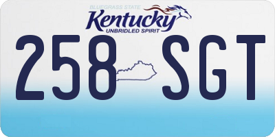 KY license plate 258SGT