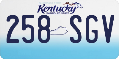 KY license plate 258SGV