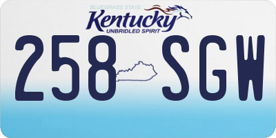 KY license plate 258SGW