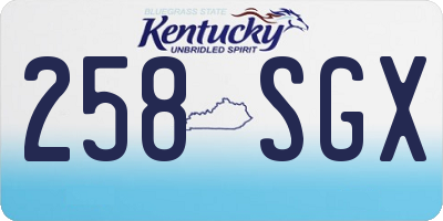 KY license plate 258SGX