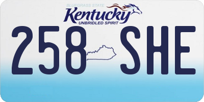 KY license plate 258SHE
