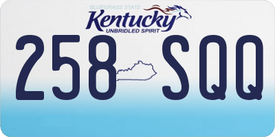 KY license plate 258SQQ
