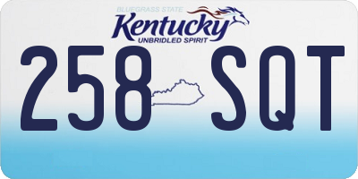 KY license plate 258SQT