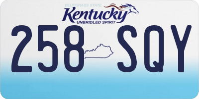 KY license plate 258SQY