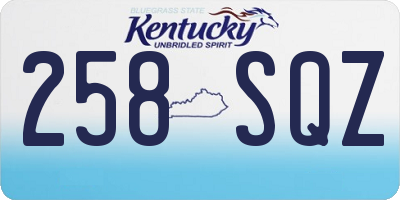 KY license plate 258SQZ
