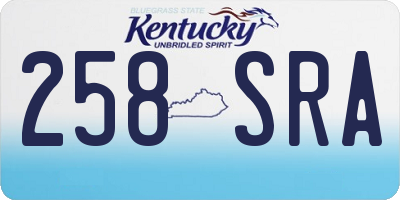 KY license plate 258SRA