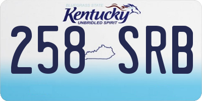 KY license plate 258SRB
