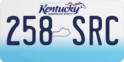 KY license plate 258SRC