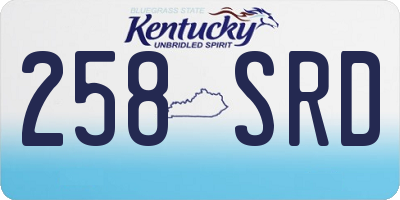 KY license plate 258SRD