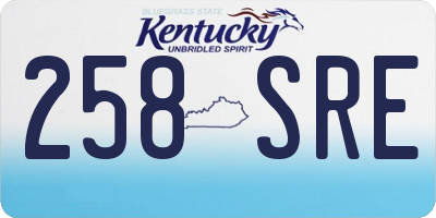 KY license plate 258SRE