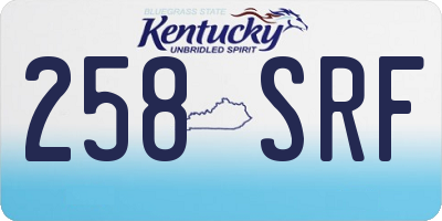 KY license plate 258SRF