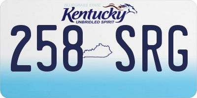 KY license plate 258SRG