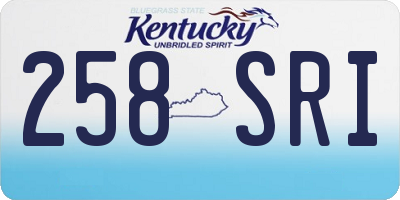 KY license plate 258SRI