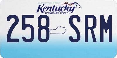 KY license plate 258SRM