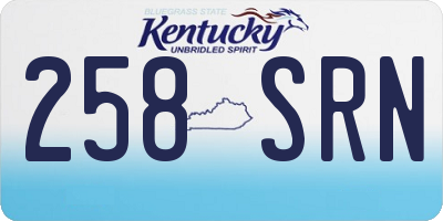 KY license plate 258SRN