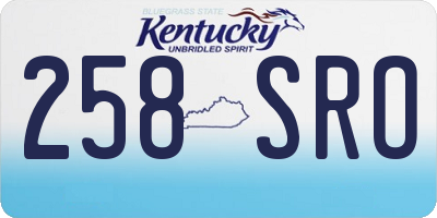 KY license plate 258SRO