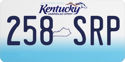 KY license plate 258SRP