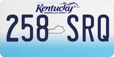 KY license plate 258SRQ