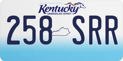 KY license plate 258SRR