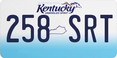 KY license plate 258SRT