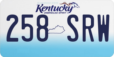 KY license plate 258SRW