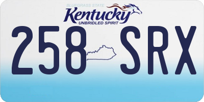 KY license plate 258SRX