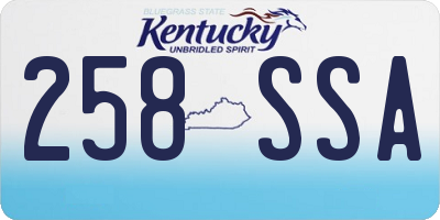 KY license plate 258SSA