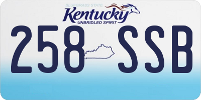 KY license plate 258SSB